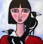Gitl With magpies
